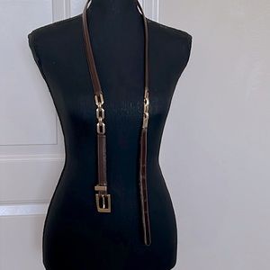 Talbots embellished brown leather belt